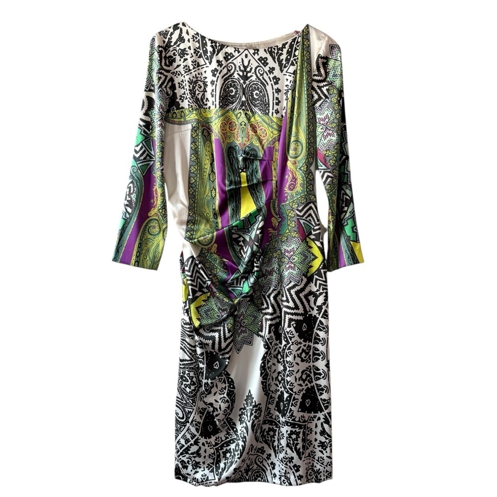 Etro Silk Long Sleeve Midi Dress